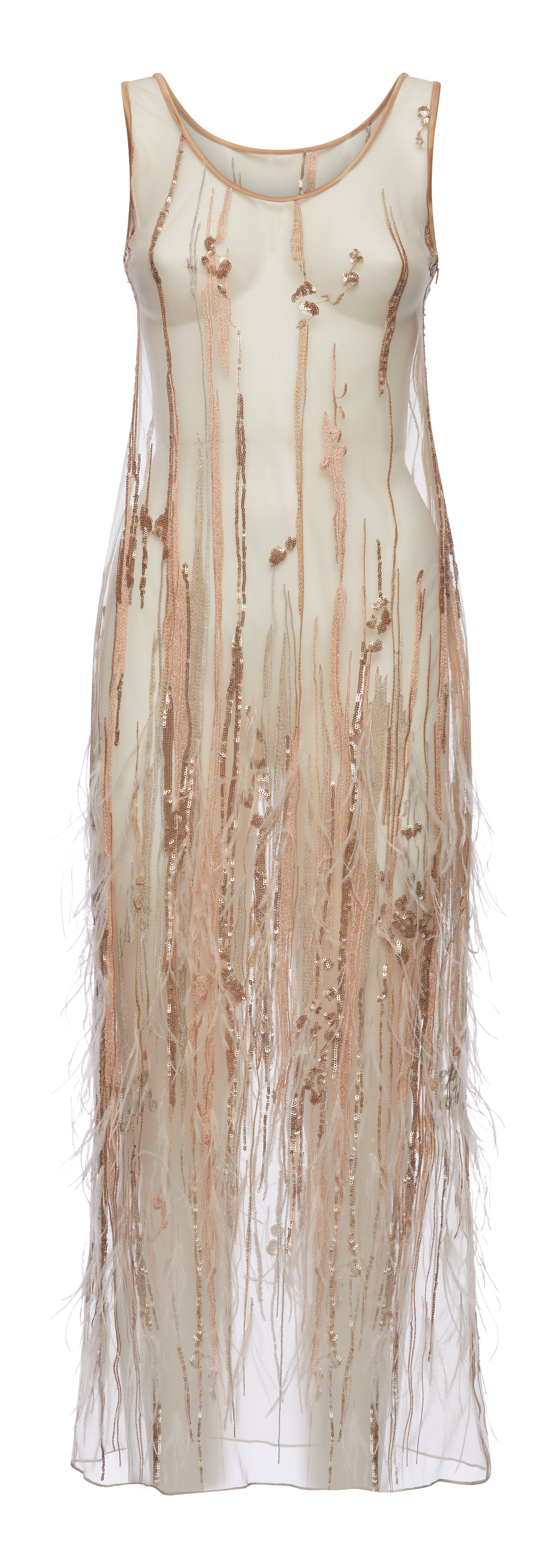 La Nuit Phoenix feathers long dress